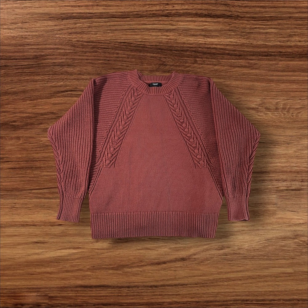 Simply‎ Vera Vera Wang Women's XS Knit Cable Pullover Sweater Red Brick
